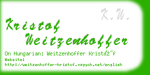 kristof weitzenhoffer business card